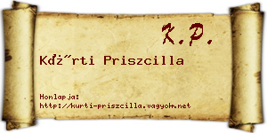 Kürti Priszcilla névjegykártya